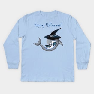 Great White Witchery (With Text) Kids Long Sleeve T-Shirt